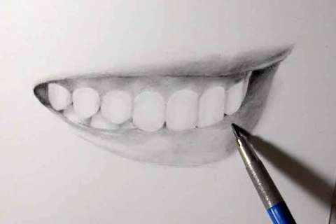 リアルな歯の見える唇の書き方 鉛筆画のリアルな絵の描き方 ３度見される絵を描こう リアル絵の描き方