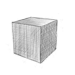 リアルな絵の描き方-立方体のスケッチの書き方-完成2