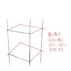 リアルな絵の描き方-立方体のスケッチの書き方05-失敗図