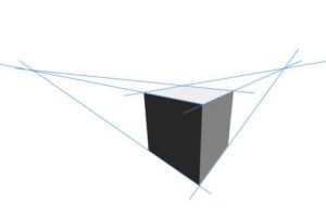 リアルな絵の描き方-立方体のスケッチの書き方2点透視
