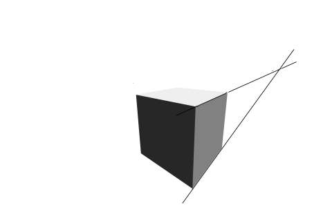リアルな絵の描き方-立方体のスケッチの書き方2点透視1-1