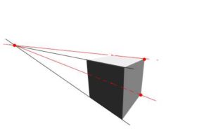 リアルな絵の描き方-立方体のスケッチの書き方2点透視2-2