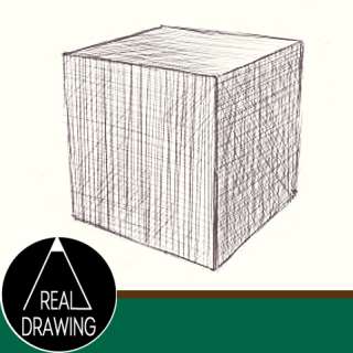 リアルな絵の描き方-立方体のスケッチの書き方サムネイル-セピア