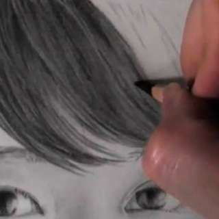 髪の毛の絵の書き方－リアルな鉛筆画の描き方9