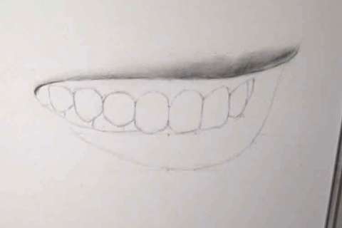 リアルな絵の描き方－歯の描き方16