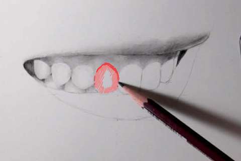 リアルな絵の描き方－歯の描き方22-2