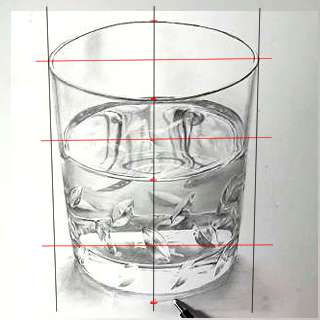 リアル絵の描き方 ウィスキーグラスの書き方1 3 ３度見される絵を描こう リアル絵の描き方