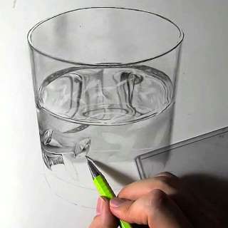 リアルなウイスキーグラスの書き方 鉛筆画のリアルな絵の描き方 ３度見される絵を描こう リアル絵の描き方