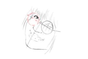 メガネの女性の絵の描き方-初心者でも簡単なイラスト9