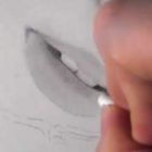唇の絵の書き方－リアルな鉛筆画の描き方14
