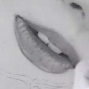 唇の絵の書き方－リアルな鉛筆画の描き方23