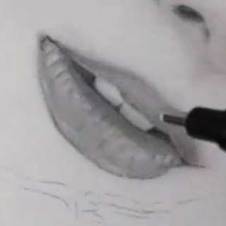 唇の絵の書き方－リアルな鉛筆画の描き方24