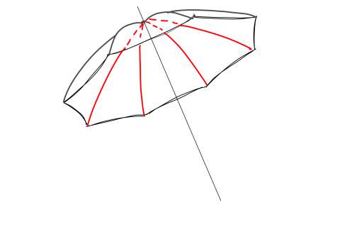 初心者でも簡単な傘の絵の描き方16