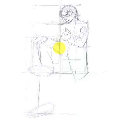 座っている男性の描き方12